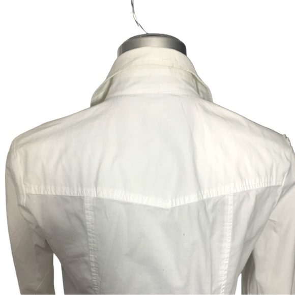 White 3/4 long sleeves Blouse Size M - Picture 5 of 9